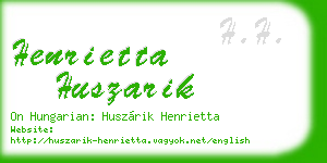 henrietta huszarik business card